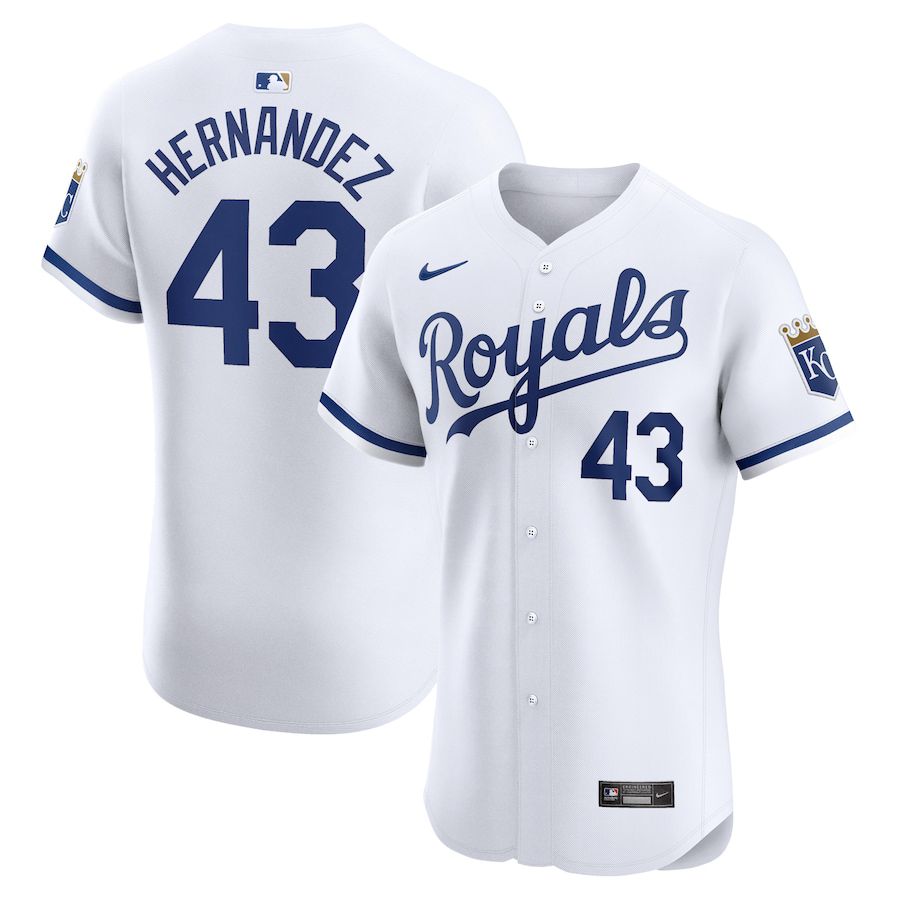 Men Kansas City Royals #43 Carlos Hernandez Nike White Home Elite Player MLB Jersey->kansas city royals->MLB Jersey